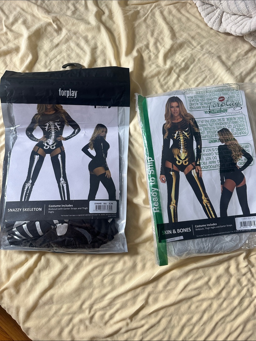 Forplay Black and Gold Skeleton Bodysuit Costume
